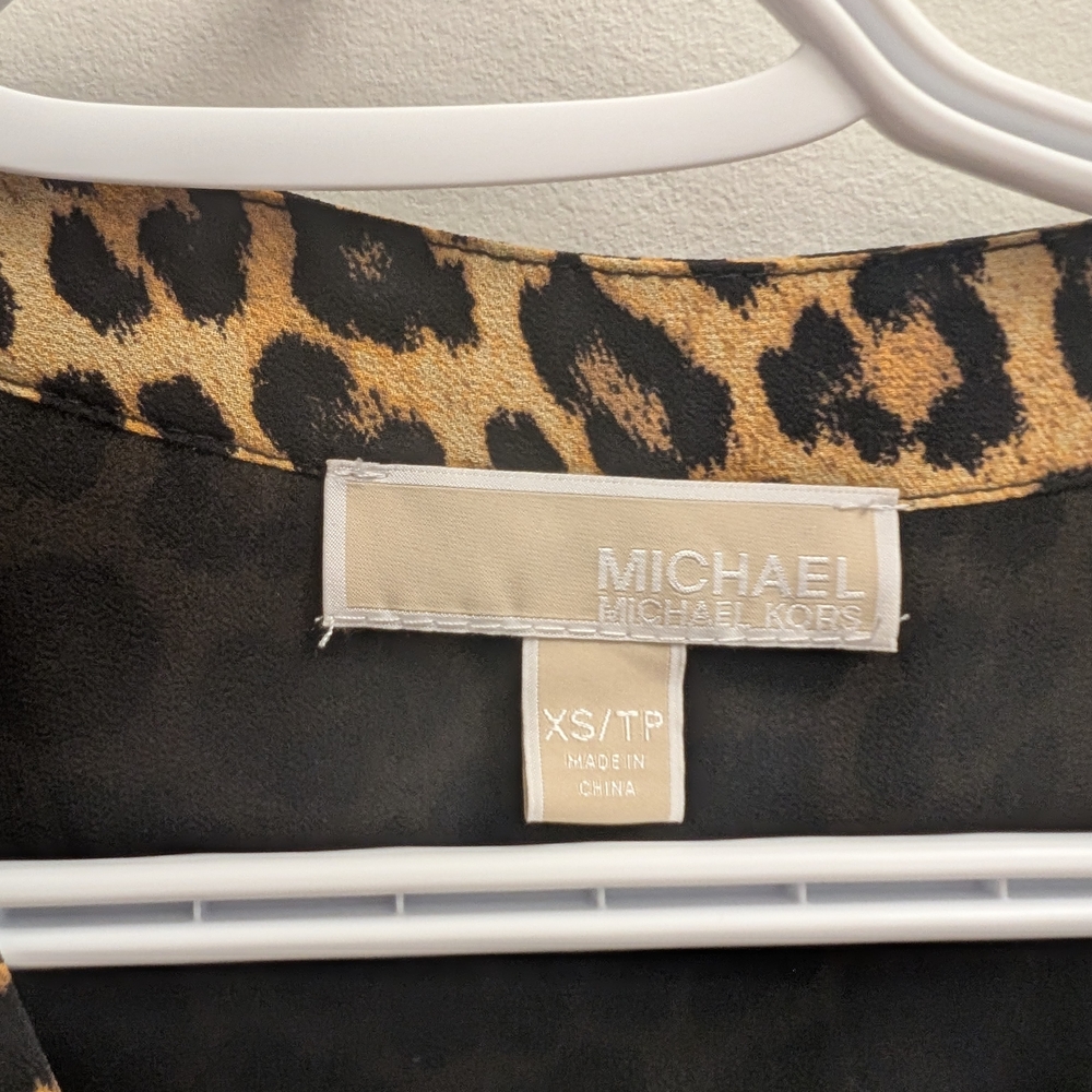 EUC Michael Kors Animal Print Long Sleeve Dress - Picture 3 of 6